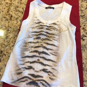 Tiger chest tank top with gold studs